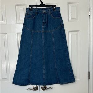 Vintage Denim Maxi Skirt